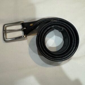 Carhartt Black Leather Belt with Silver Buckle